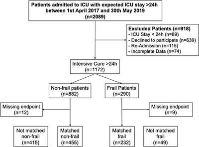 The Functional Trajectory in Frail Compared With Non-frail Critically Ill Patients During the Hospital Stay